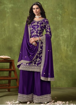 Titillating Silk Palazzo Salwar Kameez