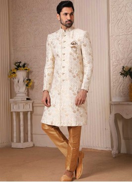 Trendy Cream Indo-Western Suit