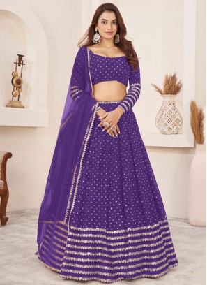 Trendy Lehenga Choli Sequins Georgette in Violet