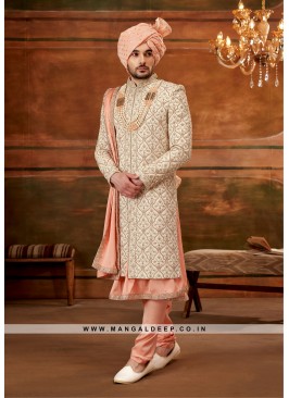 Trendy Men's Anarkali-style Sherwani with Hand & M