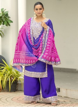 Trendy Salwar Kameez Sequins Chinon in Violet