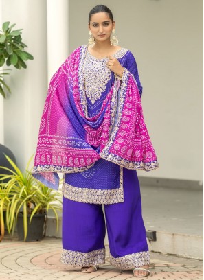 Trendy Salwar Kameez Sequins Chinon in Violet