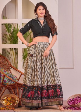 Unique Black Rayon Designer Lehenga Choli