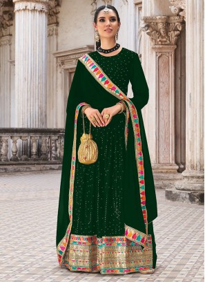 Unique Embroidered Green Salwar Kameez 