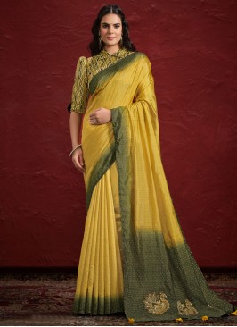 Uppada Silk Mustard Trendy Saree