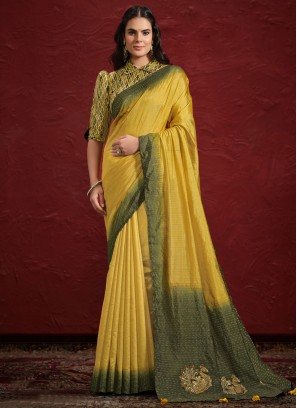 Uppada Silk Mustard Trendy Saree