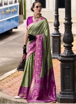 Urbane Green Ceremonial Designer Saree