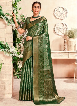 Urbane Green Trendy Saree