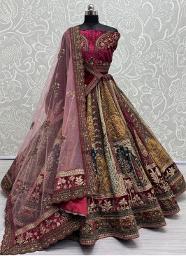 Velvet Diamond Gold Trendy Lehenga Choli