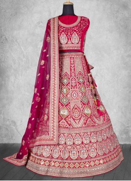 Velvet Pink and Rani Lehenga Choli