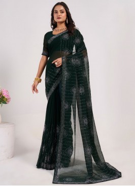 Versatile Black Wedding Different Style Saree