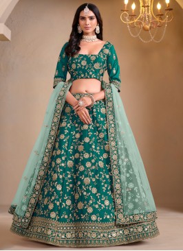 Versatile Green Reception A Line Lehenga Choli