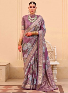 Versatile Purple Border Traditional Saree