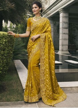 Versatile Tussar Silk Mustard Zari Trendy Saree