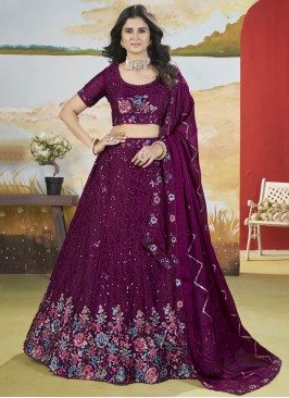 Vibrant Chinon Thread Designer Lehenga Choli