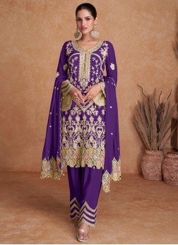 Violet Chinon Ceremonial Designer Salwar Kameez