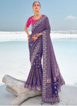 Violet Engagement Contemporary Saree