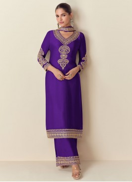 Violet Zari Festival Trendy Salwar Kameez