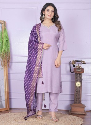 Viscose Purple Designer Salwar Suit