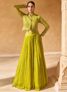 Viscose Readymade Lehenga Choli in Green