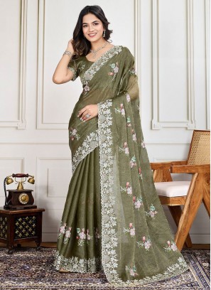 Vivacious Green Festival Classic Saree