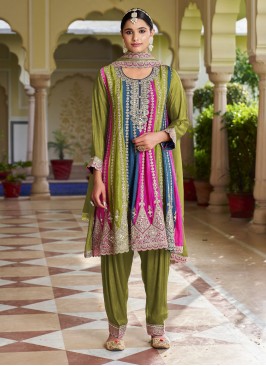 Vivid Chinon Embroidered Salwar Suit