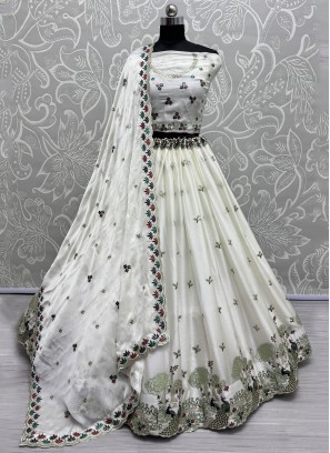 Voguish Embroidered Silk Lehenga Choli