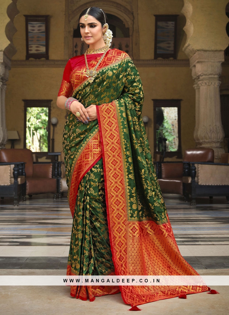 Engagement, Party Wear, Reception Green color Net fabric Saree : 1607786