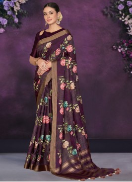 Voluptuous Purple Classic Saree