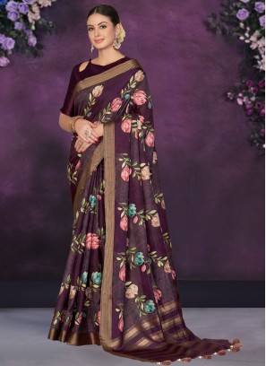 Voluptuous Purple Classic Saree