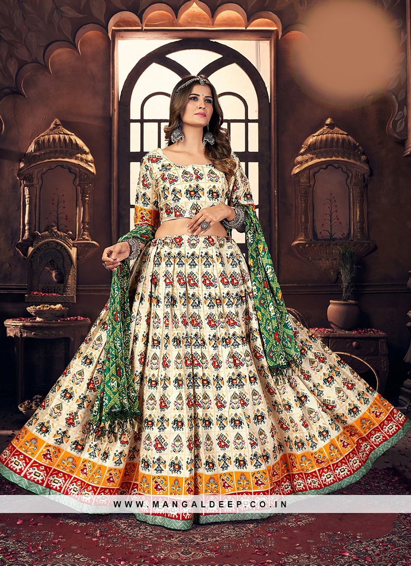 Magnificent Cream Color Manish Malhotra Sequence Party Wear Lehenga