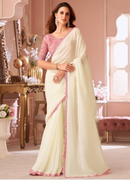 White Color Designer Saree