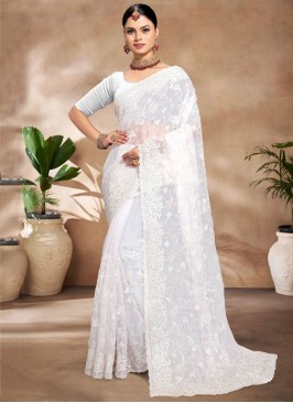 White Jimmy Chu Contemporary Saree