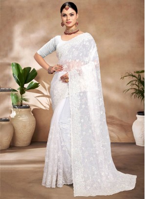 White Jimmy Chu Contemporary Saree