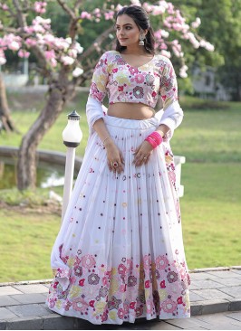 White Sangeet Lehenga Choli