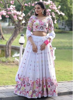 White Sangeet Lehenga Choli