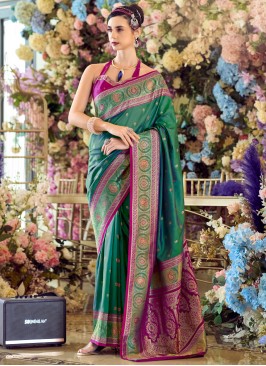 Winsome Banarasi Silk Ceremonial Contemporary Saree