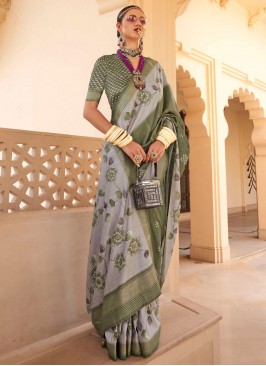 Wonderous Foil Print Classic Saree