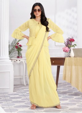 Yellow Color Designer Saree