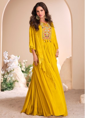 Yellow Party Trendy Gown