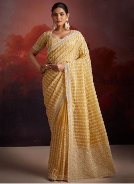 Yellow Wedding Trendy Saree