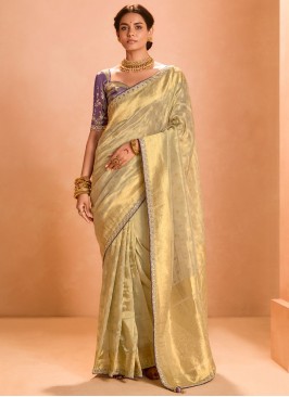 Zari Silk Classic Saree in Gold