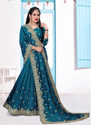 Zesty Embroidered Party Trendy Saree