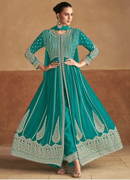 Zesty Embroidered Rama Trendy Salwar Kameez 