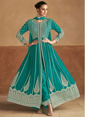 Zesty Embroidered Rama Trendy Salwar Kameez 