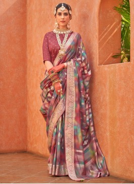 Zesty Foil Print Multi Colour Classic Saree